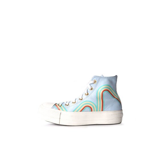 Converse Chuck Taylor All Star Hi Rainbow You Blue Leather Sneaker Size 8 - Picture 12 of 12